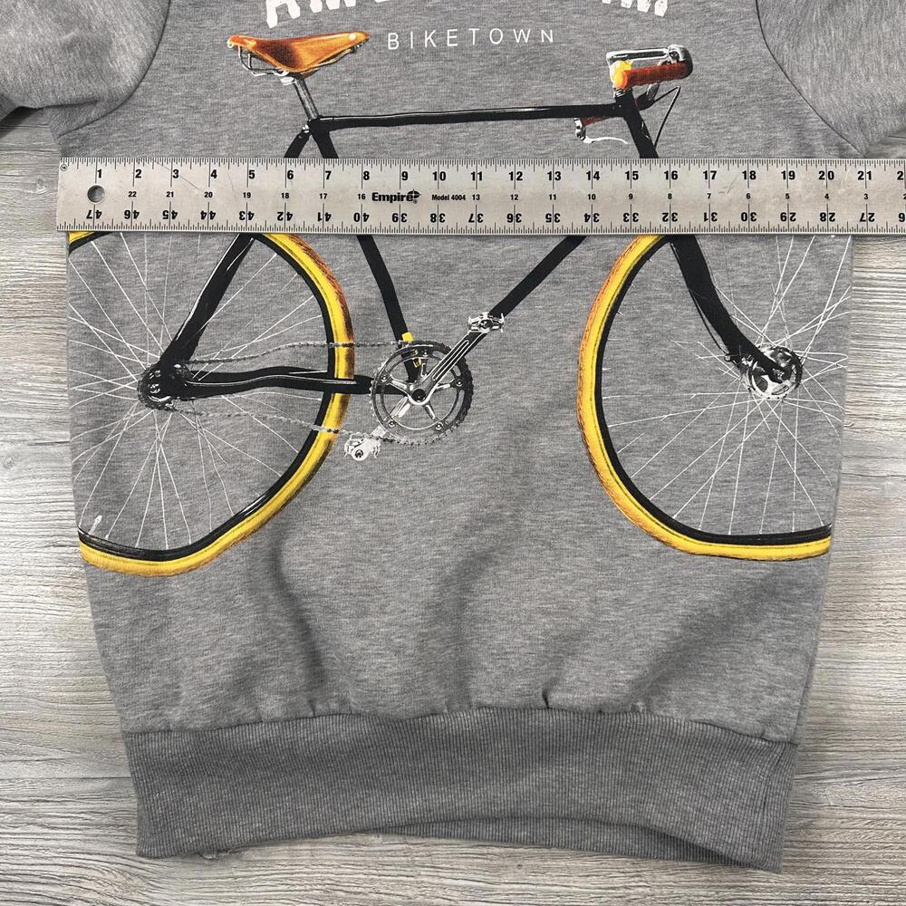 Fox Originals Amsterdam Hoodie Mens Medium Gray Road Bike Graphic AOP EUC - Picture 4 of 7